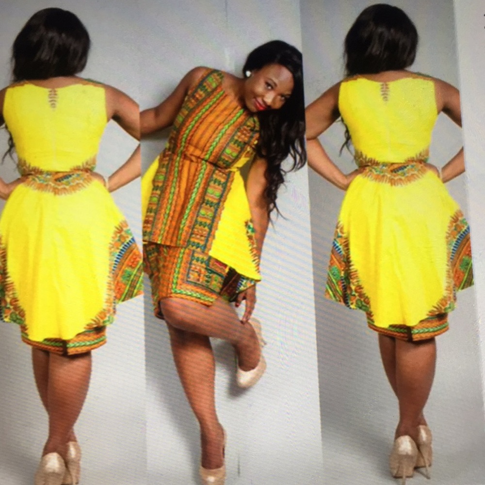 African Dashiki Midi Dress